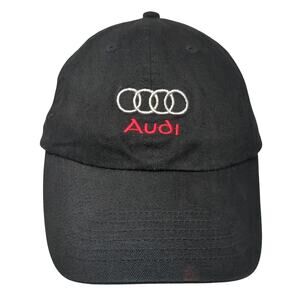 Audi Slideback Hat Black One Size Adjustable Embroidered Logo Big X